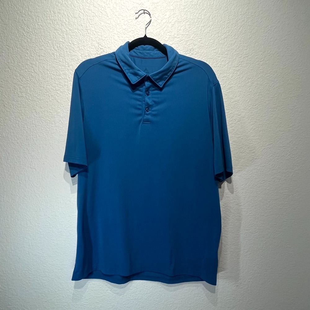 Gerry Weber Garry Polo Shirt Mens Large Blue‎ Stretch Brushed Knit Golf Tennis